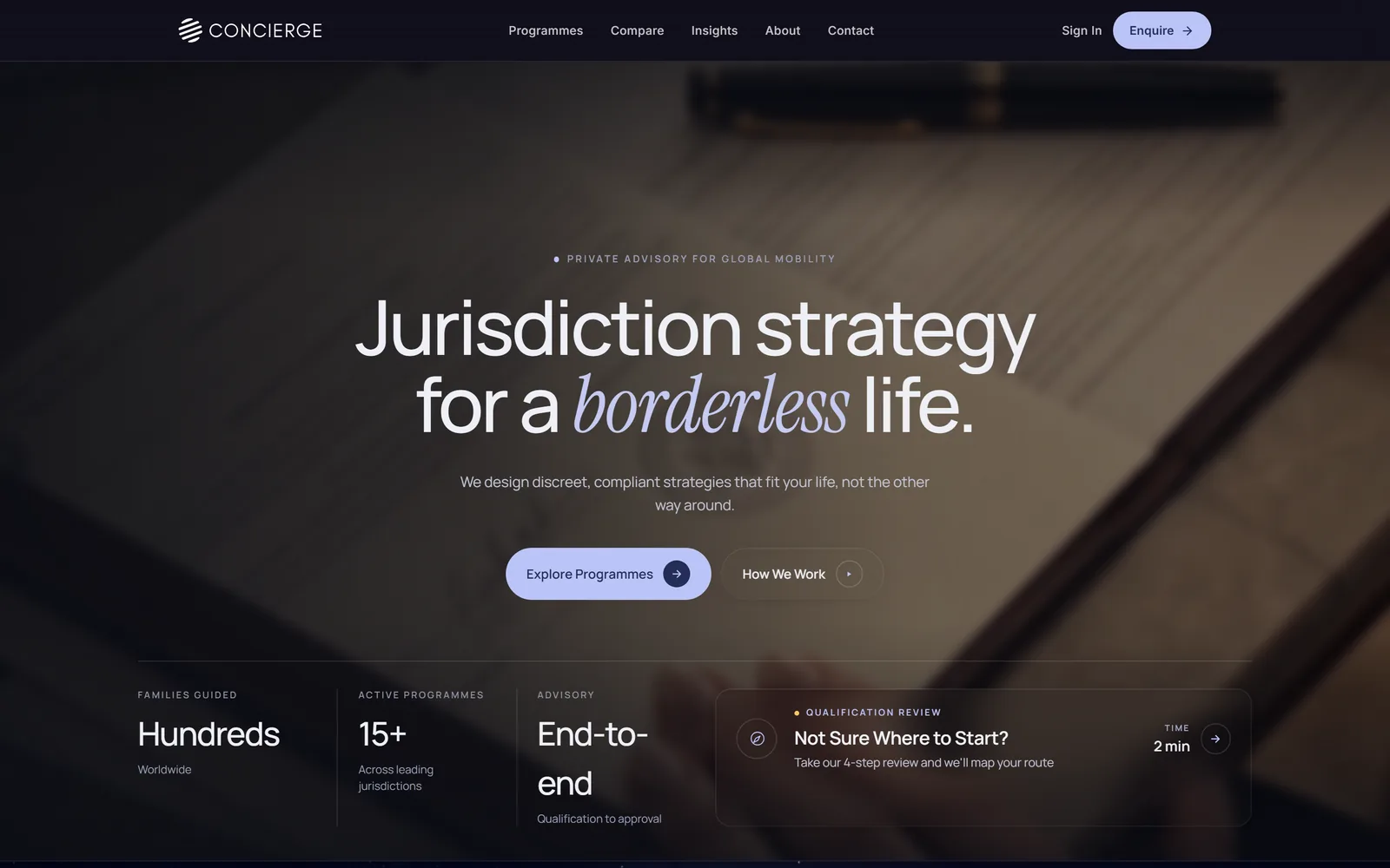 The Concierge homepage
