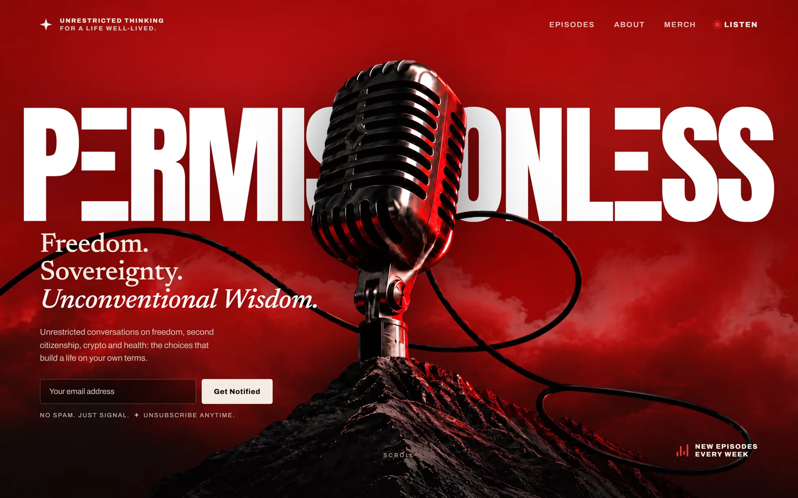 The Permissionless homepage